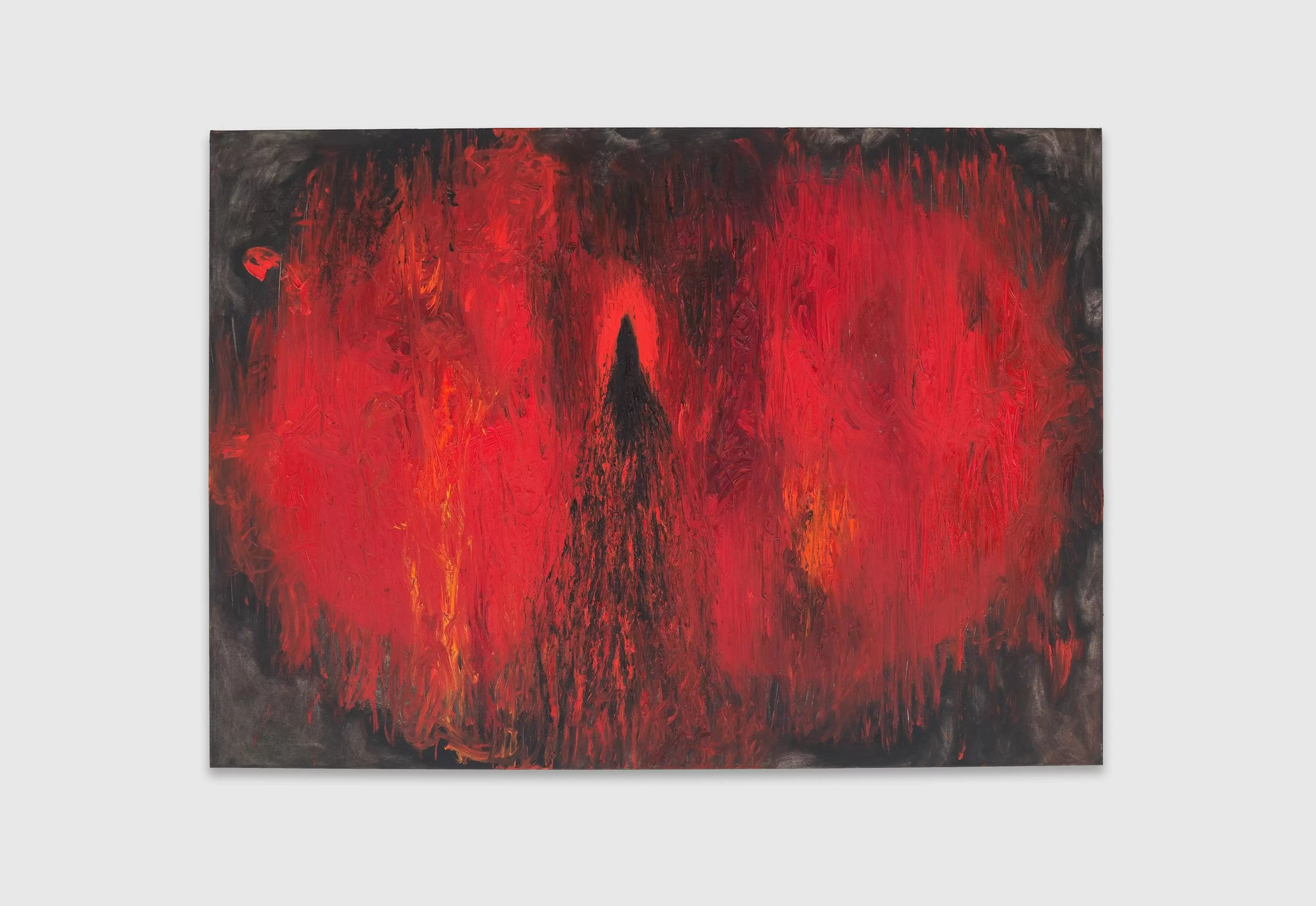 Anish Kapoor, Untitled (2018), oil on canvas. Painting photographed against a white wall.