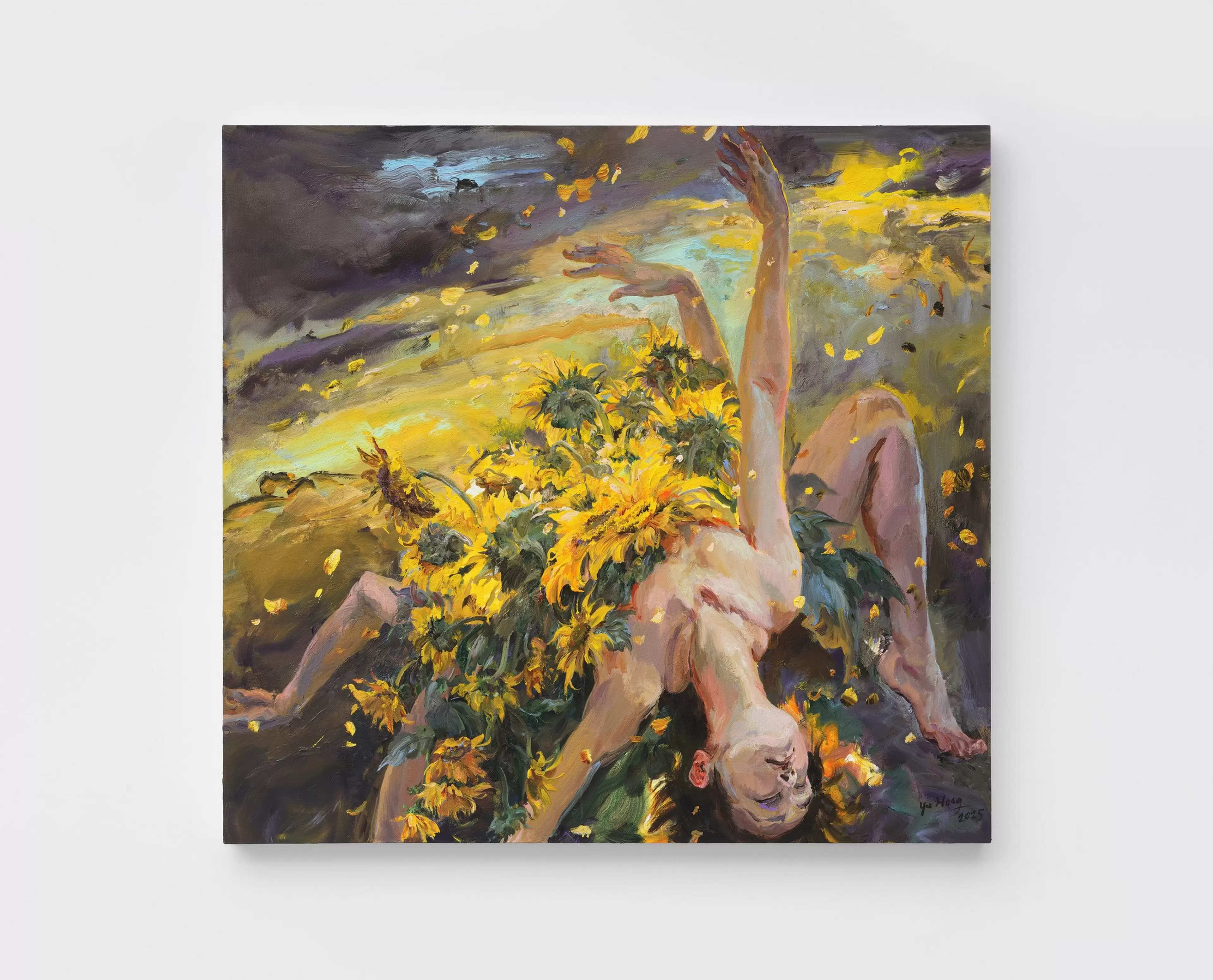 Yu Hong, Unbound, 2025. Acrylic on canvas, photographed against a white wall.
