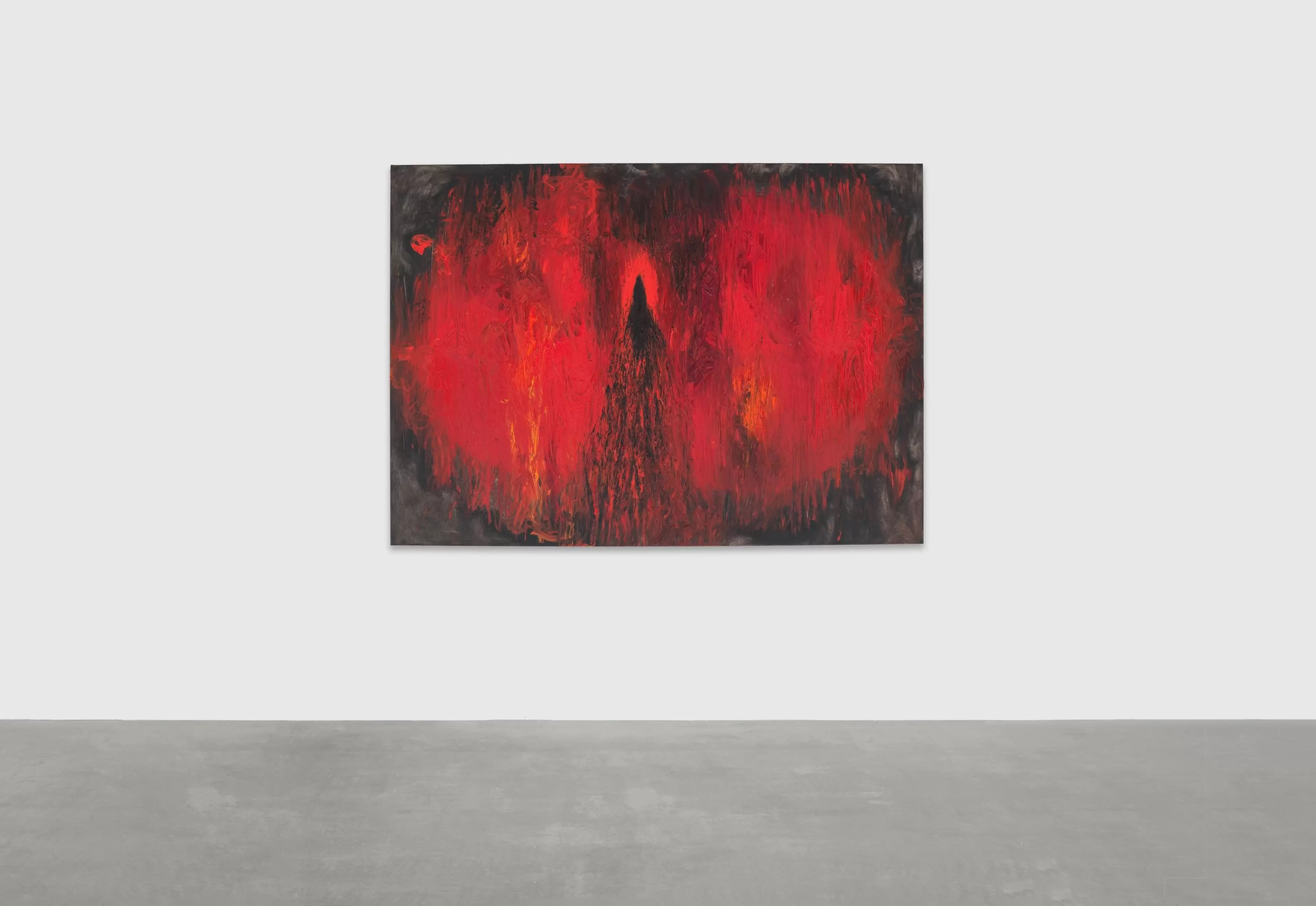 Anish Kapoor, Untitled (2018), oil on canvas. Painting photographed against a white wall.
